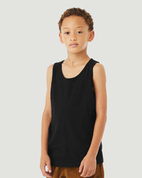 BELLA + CANVAS Youth Heather CVC Tank - 3480YCVC - Solid Black Blend
