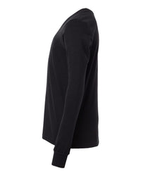 BELLA + CANVAS Youth Heather CVC Long Sleeve Tee - 3501YCVC - Solid Black Blend