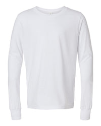 BELLA + CANVAS Youth Triblend Long Sleeve Tee - 3513Y - Solid White Triblend