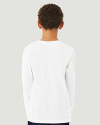 BELLA + CANVAS Youth Triblend Long Sleeve Tee - 3513Y - Solid White Triblend