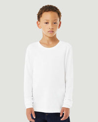BELLA + CANVAS Youth Triblend Long Sleeve Tee - 3513Y - Solid White Triblend