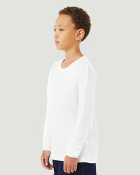 BELLA + CANVAS Youth Triblend Long Sleeve Tee - 3513Y - Solid White Triblend