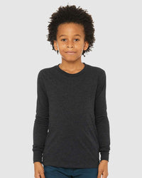 BELLA + CANVAS Youth Triblend Long Sleeve Tee - 3513Y - Charcoal Black Triblend