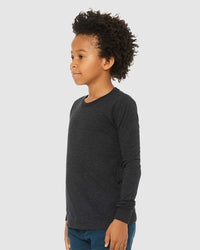 BELLA + CANVAS Youth Triblend Long Sleeve Tee - 3513Y - Charcoal Black Triblend