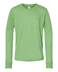 BELLA + CANVAS Youth Triblend Long Sleeve Tee - 3513Y - Green Triblend