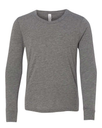 BELLA + CANVAS Youth Triblend Long Sleeve Tee - 3513Y - Grey Triblend