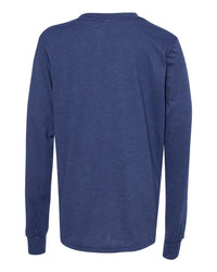 BELLA + CANVAS Youth Triblend Long Sleeve Tee - 3513Y - Navy Triblend