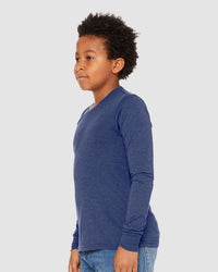 BELLA + CANVAS Youth Triblend Long Sleeve Tee - 3513Y - Navy Triblend