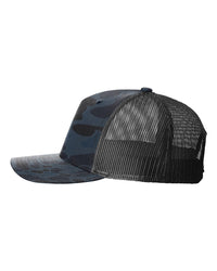 Richardson Five-Panel Printed Trucker Cap - 112PFP - Admiral Duck Camo/ Black