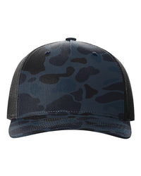 Richardson Five-Panel Printed Trucker Cap - 112PFP - Admiral Duck Camo/ Black