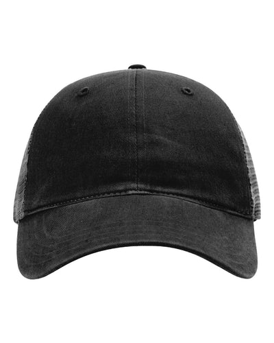 Richardson Garment-Washed Trucker Cap - 111 - Black