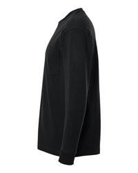 American Apparel Unisex Super Heavyweight Long Sleeve Pocket Tee - 9410 - Black