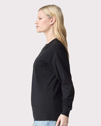 American Apparel Unisex Super Heavyweight Long Sleeve Pocket Tee - 9410 - Black