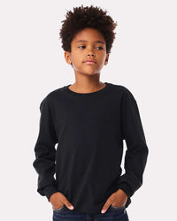 BELLA + CANVAS Youth 6oz. Heavyweight Long Sleeve Tee - 3511Y - Black