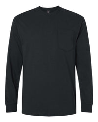 Gildan Unisex Ultra Cotton® Long Sleeve Pocket T-Shirt - 2410 - Black