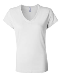 BELLA + CANVAS Women’s Jersey V-Neck Tee - 6005 - White