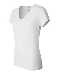 BELLA + CANVAS Women’s Jersey V-Neck Tee - 6005 - White