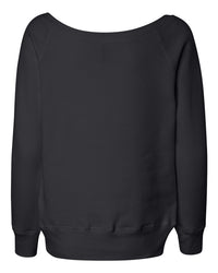 BELLA + CANVAS Women’s Sponge Fleece Wide Neck Sweatshirt - 7501 - Solid Black Triblend