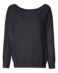 BELLA + CANVAS Women’s Sponge Fleece Wide Neck Sweatshirt - 7501 - Solid Black Triblend