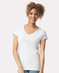 Gildan Women's Softstyle® V-Neck T-Shirt - 64V00L - White