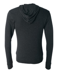 BELLA + CANVAS Unisex Triblend Lightweight Full-Zip Hooded Long Sleeve Tee - 3939 - Charcoal Black Triblend