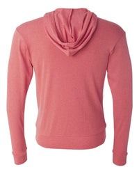 BELLA + CANVAS Unisex Triblend Lightweight Full-Zip Hooded Long Sleeve Tee - 3939 - Red Triblend