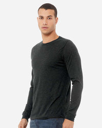 BELLA + CANVAS Unisex Triblend Long Sleeve Tee - 3513 - Charcoal Black Triblend