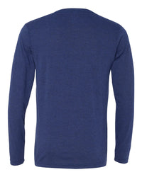 BELLA + CANVAS Unisex Long Sleeve V-Neck Tee - 3425 - Navy Triblend