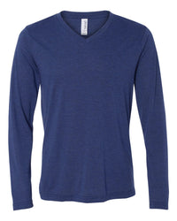 BELLA + CANVAS Unisex Long Sleeve V-Neck Tee - 3425 - Navy Triblend
