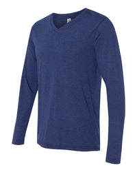 BELLA + CANVAS Unisex Long Sleeve V-Neck Tee - 3425 - Navy Triblend