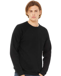BELLA + CANVAS Unisex Sponge Fleece Raglan Crewneck Sweatshirt - 3901 - Black