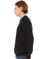 BELLA + CANVAS Unisex Sponge Fleece Raglan Crewneck Sweatshirt - 3901 - Black