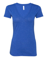 BELLA + CANVAS Women’s Triblend Deep V-Neck Tee - 8435 - True Royal Triblend