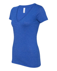 BELLA + CANVAS Women’s Triblend Deep V-Neck Tee - 8435 - True Royal Triblend