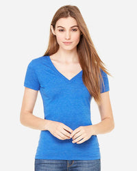 BELLA + CANVAS Women’s Triblend Deep V-Neck Tee - 8435 - True Royal Triblend