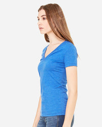 BELLA + CANVAS Women’s Triblend Deep V-Neck Tee - 8435 - True Royal Triblend