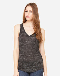 BELLA + CANVAS Women's Flowy V-Neck Tank - 8805 - Black Marble