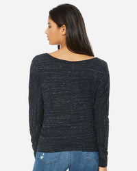 BELLA + CANVAS Women’s Flowy Off Shoulder Long Sleeve Tee - 8850 - Black Marble
