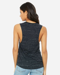 BELLA + CANVAS Women's Flowy Scoop Muscle Tank - 8803 - Black Marble