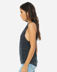 BELLA + CANVAS Women's Flowy Scoop Muscle Tank - 8803 - Black Marble