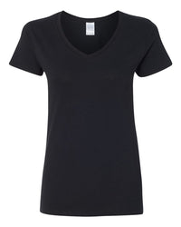 Gildan Women's Heavy Cotton™ V-Neck T-Shirt - 5V00L - Black