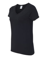 Gildan Women's Heavy Cotton™ V-Neck T-Shirt - 5V00L - Black