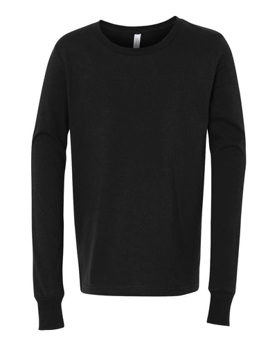 BELLA + CANVAS Youth Jersey Long Sleeve Tee - 3501Y - Black