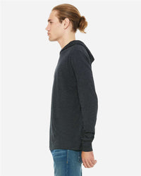 BELLA + CANVAS Unisex Jersey Hooded Long Sleeve Tee - 3512 - Charcoal Black Triblend