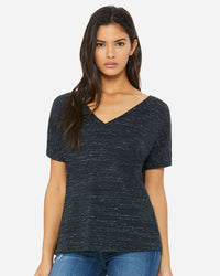 BELLA + CANVAS Women’s Slouchy V-Neck Tee - 8815 - Black Marble