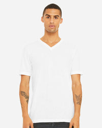 BELLA + CANVAS Unisex Triblend V-Neck Tee - 3415 - Solid White Triblend