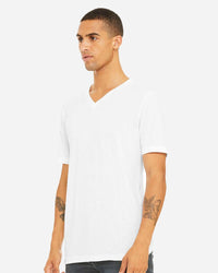 BELLA + CANVAS Unisex Triblend V-Neck Tee - 3415 - Solid White Triblend
