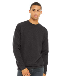 BELLA + CANVAS Unisex Sponge Fleece Drop Shoulder Crewneck Sweatshirt - 3945 - Dark Grey Heather