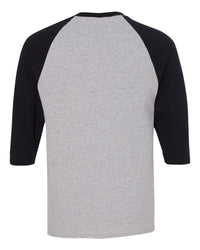 Gildan Unisex Heavy Cotton™ Raglan Three-Quarter Sleeve T-Shirt - 5700 - Sport Grey/ Black