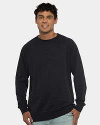 Next Level Unisex Laguna Raglan Crewneck Sweatshirt - 9000 - Black